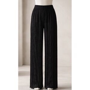 G by Giuliana Black Label Pleated Wide Leg Pants Black High‎ Waist Medium